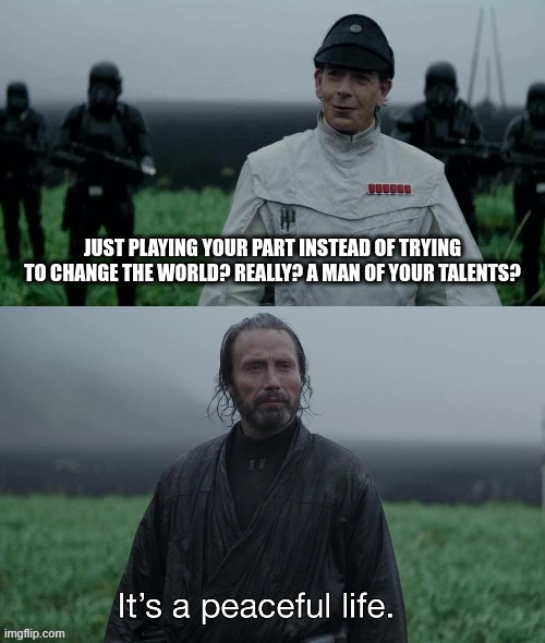 It's a peaceful life meme